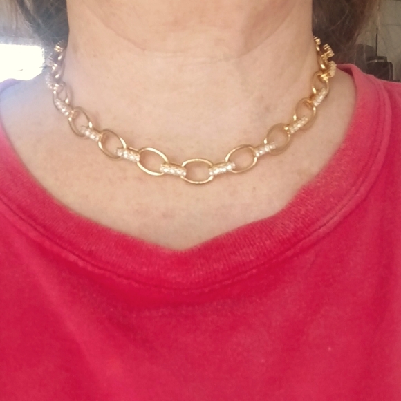 Serafina Timeless STUNNING Gold Cable Chain with CZ between links - Picture 8 of 10